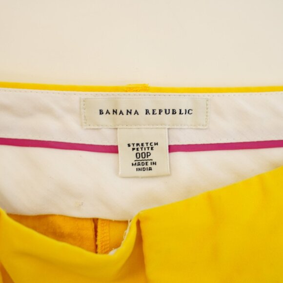 Banana‎ Republic 00P Stretch Petite Yellow Chino Pants Low Rise 27 / 24 Cotton - Picture 4 of 6